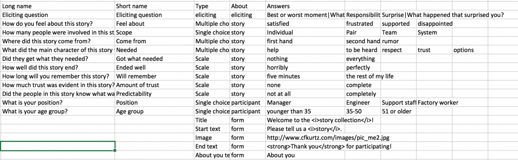 narrafirma import file with new options
