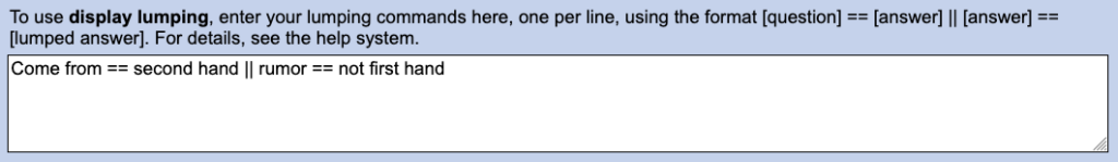 Display lumping (setting up)