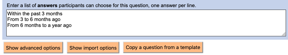 Advanced options are now hidden by default