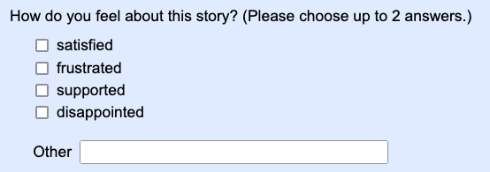 Screenshot of "other" write-in field