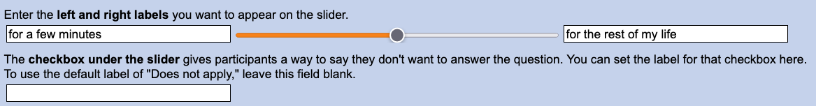 Special slider fields