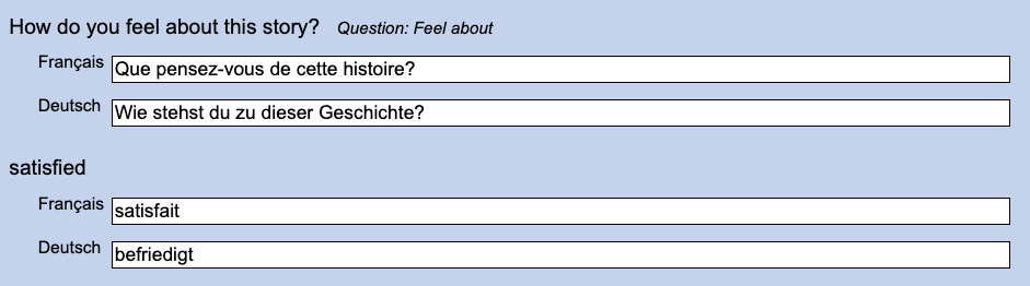 Translating story form texts